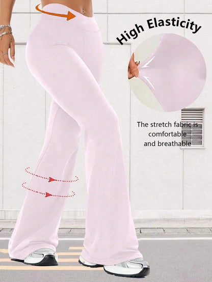 High Waist Flare Yoga Leggings Tight Fitness Wide Leg Pants For Women Spring Sports