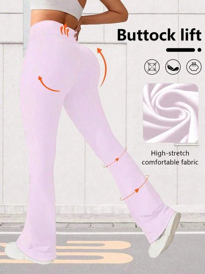 High Waist Flare Yoga Leggings Tight Fitness Wide Leg Pants For Women Spring Sports