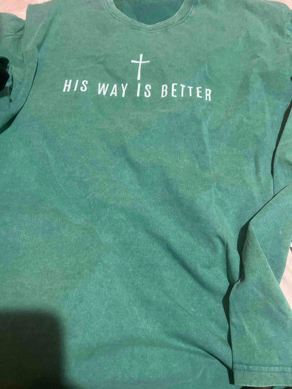 "His Way Is Better" Christian T-Shirt, Simple Faith-Themed Plus-Size Women's T-Shirt, Cute Christian Merchandise, Jesus Pattern Tees, Religious Gift.