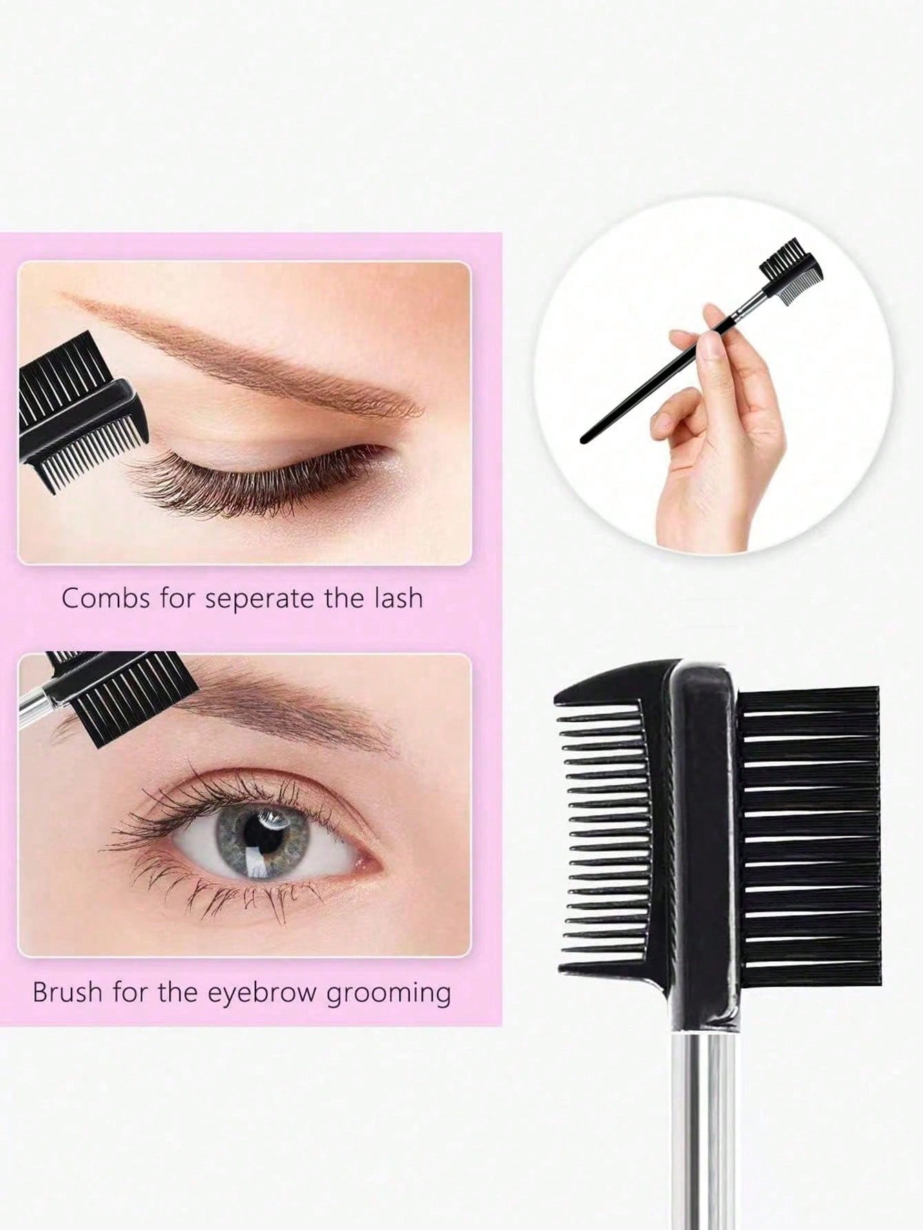 HJP MOKXIC 7-Piece Eye Makeup Tool Kit, Multifunctional 7-In-1 Eye Beauty Tools Set Including 2 Eyebrow Razors, 1 Scissors, 1 Eyebrow Comb, 1 Double-Sided Eyebrow Brush, 1 Eyelash Comb, 1 Tweezers, Pr