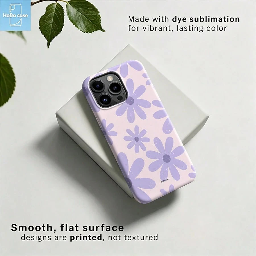 HoBa case 1pc 2D Flat Pattern 2-In-1 Soft Film Full Coverage Hard Phone Case, Compatible With Galaxy A23/A24/A25/A32/33/S25, Compatible With Apple 7/8/11/12/13/14/14Plus/15/15Plus/16/16Plus/7/8Plus/17