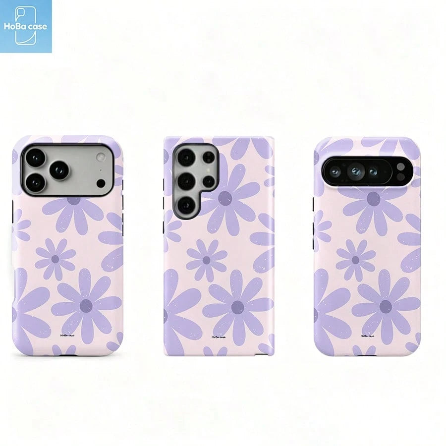 HoBa case 1pc 2D Flat Pattern 2-In-1 Soft Film Full Coverage Hard Phone Case, Compatible With Galaxy A23/A24/A25/A32/33/S25, Compatible With Apple 7/8/11/12/13/14/14Plus/15/15Plus/16/16Plus/7/8Plus/17