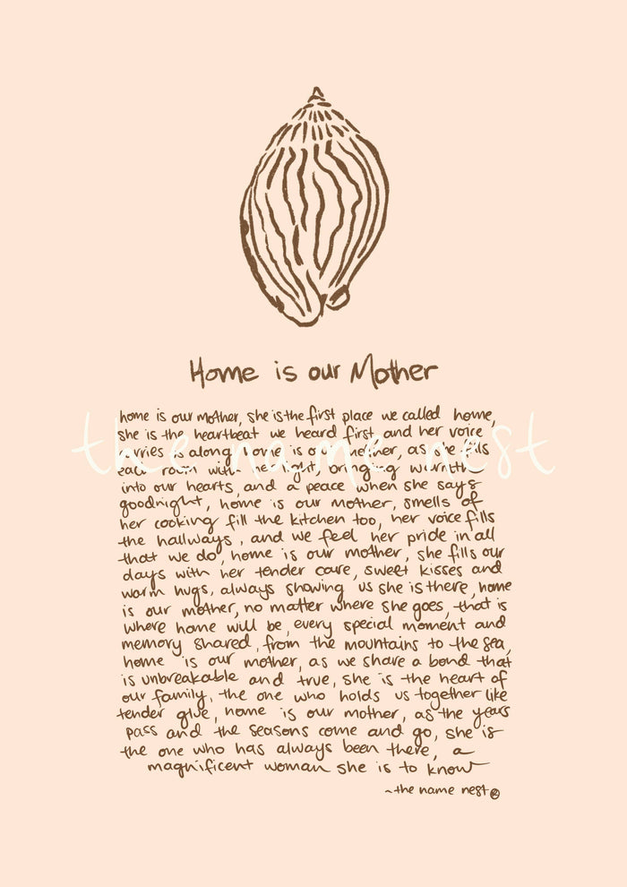 Home Is Our Mother - Shell A4 artwork
