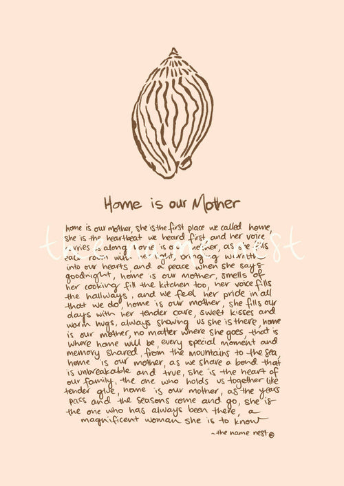 Home Is Our Mother - Shell A4 artwork