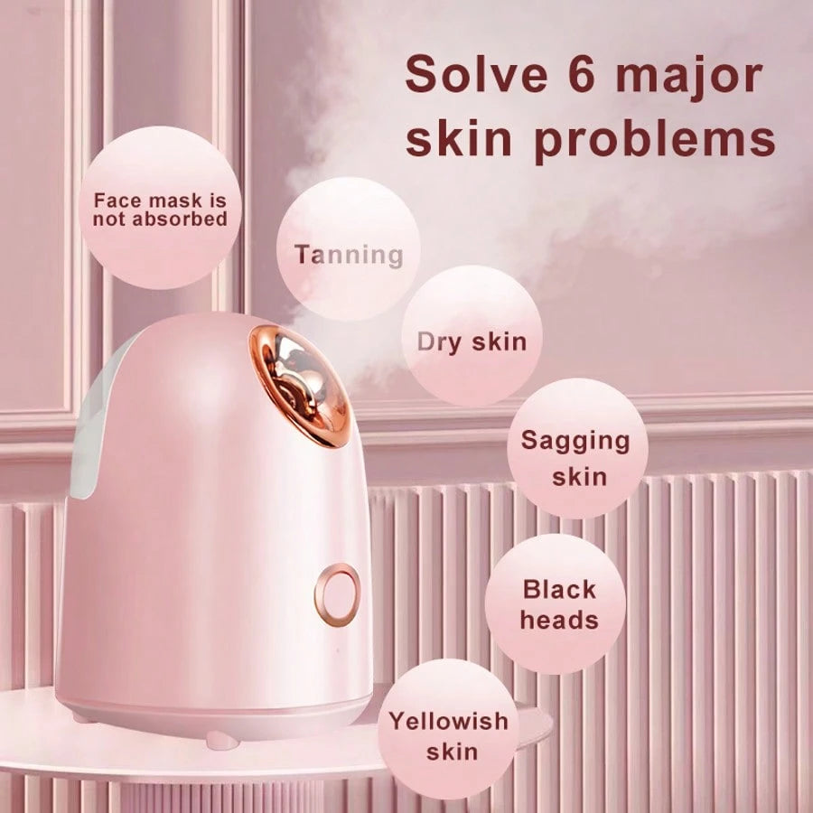 Home Portable Facial Steamer, Nano Ionic Facial Steamer, Facial Humidifier, Deep Hydration And Cleanser