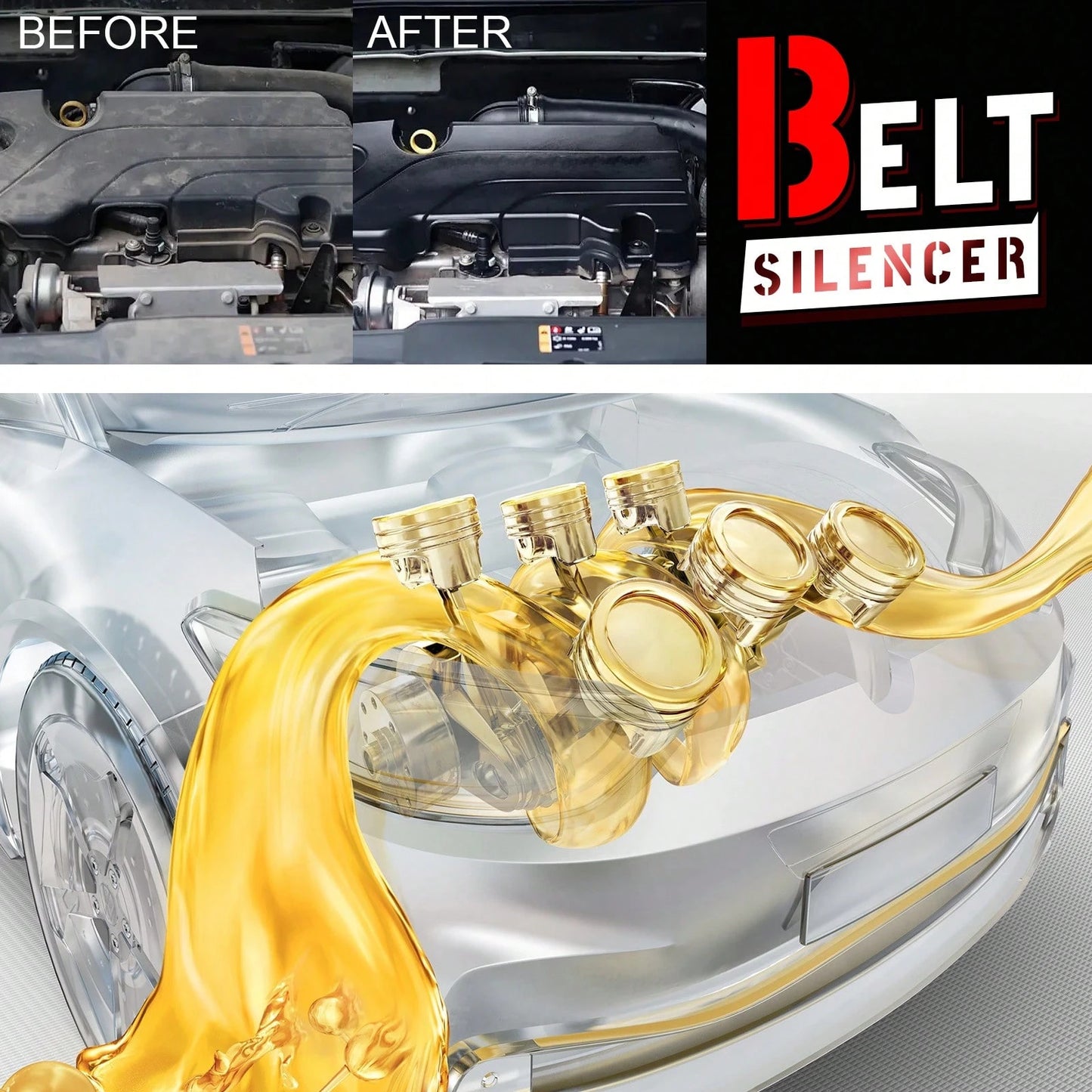 Homonth Car Engine Belt Noise Reducer, Car Engine Belt Noise Elimination And Maintenance Lubricant