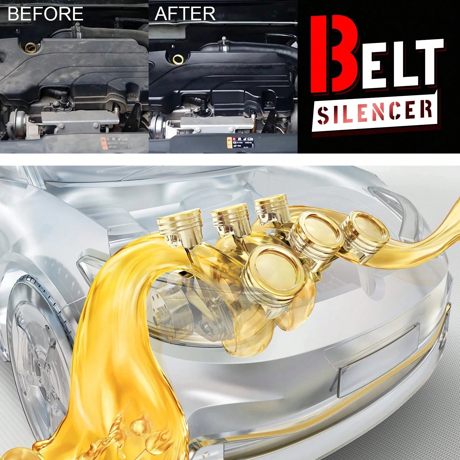 Homonth Car Engine Belt Noise Reducer, Car Engine Belt Noise Elimination And Maintenance Lubricant