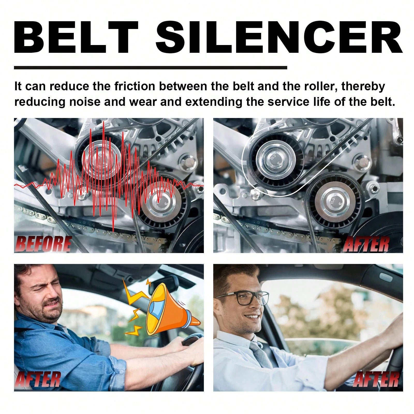 Homonth Car Engine Belt Noise Reducer, Car Engine Belt Noise Elimination And Maintenance Lubricant
