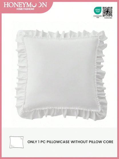 HONEYMOON 1pc Romantic French Style Lace Cushion Cover (Insert Not Included), Elegant Romantic Decorative Pillowcase, Suitable For Bedroom/Dorm/Sofa/Chaise Lounge, Gift For Lover, Friend, Machine Wash