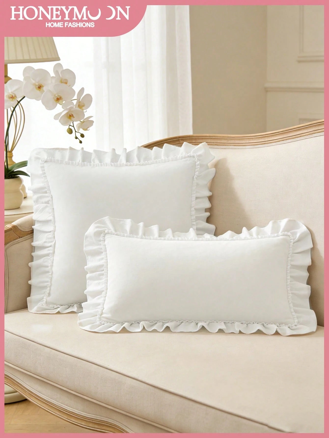 HONEYMOON 1pc Romantic French Style Lace Cushion Cover (Insert Not Included), Elegant Romantic Decorative Pillowcase, Suitable For Bedroom/Dorm/Sofa/Chaise Lounge, Gift For Lover, Friend, Machine Wash