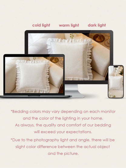HONEYMOON 1pc Romantic French Style Lace Cushion Cover (Insert Not Included), Elegant Romantic Decorative Pillowcase, Suitable For Bedroom/Dorm/Sofa/Chaise Lounge, Gift For Lover, Friend, Machine Wash