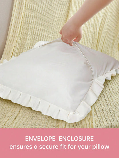 HONEYMOON 1pc Romantic French Style Lace Cushion Cover (Insert Not Included), Elegant Romantic Decorative Pillowcase, Suitable For Bedroom/Dorm/Sofa/Chaise Lounge, Gift For Lover, Friend, Machine Wash