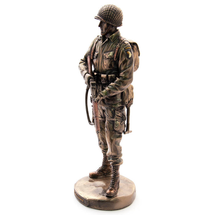 Cold Cast Resin Statue of World War II Army Airborne veteran