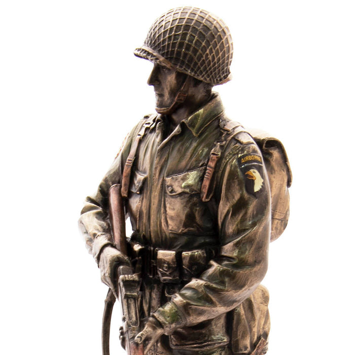 Cold Cast Resin Statue of World War II Army Airborne veteran