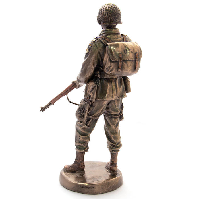 Cold Cast Resin Statue of World War II Army Airborne veteran