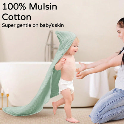 Hooded Baby Towels For Newborns Pack 100% Muslin Organic Cotton Baby Bath Towel With Hood For Babies, Infants, Toddlers, And Kids, Soft And Absorbent