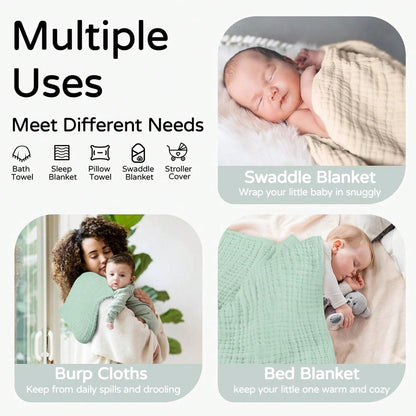 Hooded Baby Towels For Newborns Pack 100% Muslin Organic Cotton Baby Bath Towel With Hood For Babies, Infants, Toddlers, And Kids, Soft And Absorbent