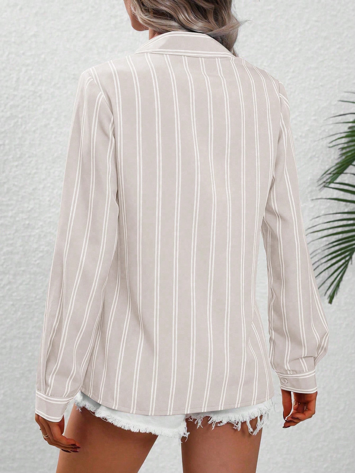 Hotletica Women's Striped Simple Daily Wear Long Sleeve Shirt,Long Sleeve Tops Fall Cloth For Women
