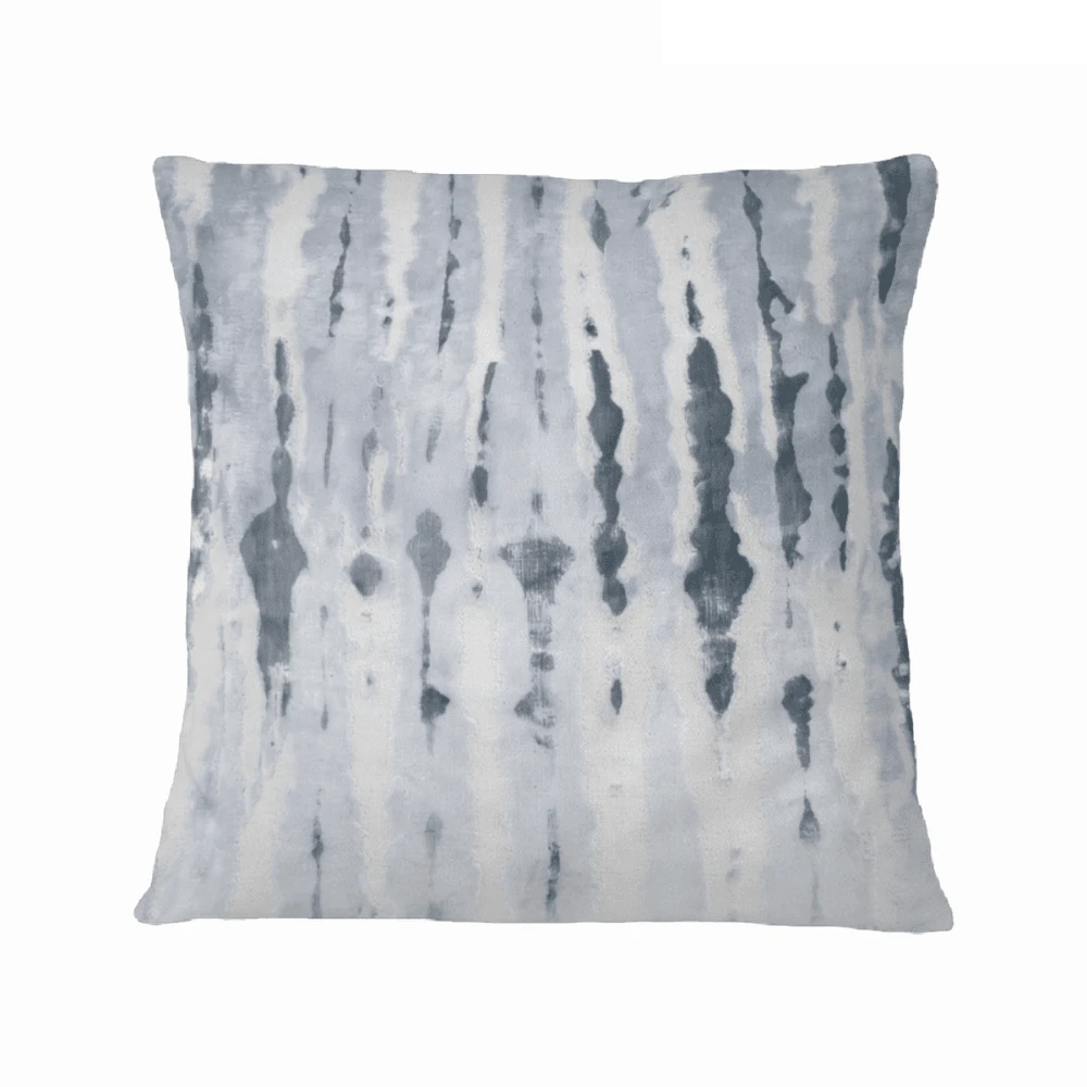 Ice Blue Abstract Cut Pillow Cover| Blue Ivory Designer Cut Throw Pillow Cover| 20x20 Inch, 18x18 Inch, 24x24 Inch