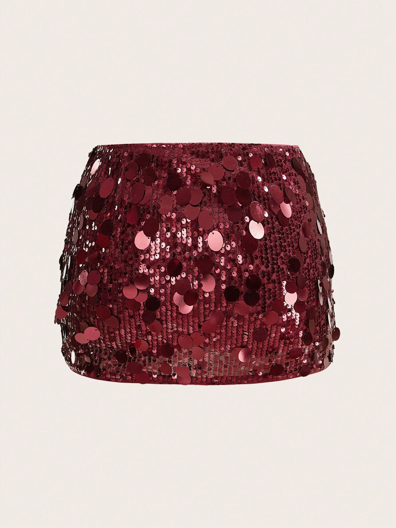 ICON Black Bodycon High Waist Super Short Women's Mini Skirt Burgundy Skirt Sequin Skirt
