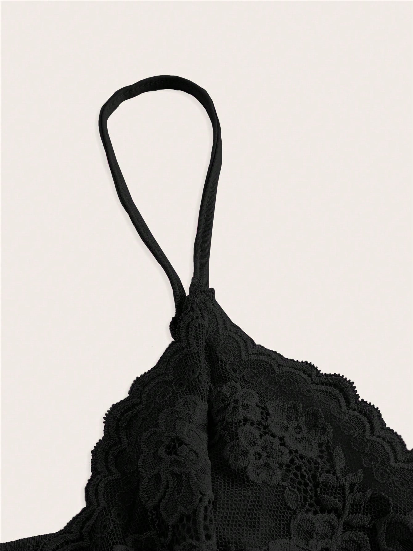 ICON Elegant Solid Contrast Lace Ruched Y2k Cami Top