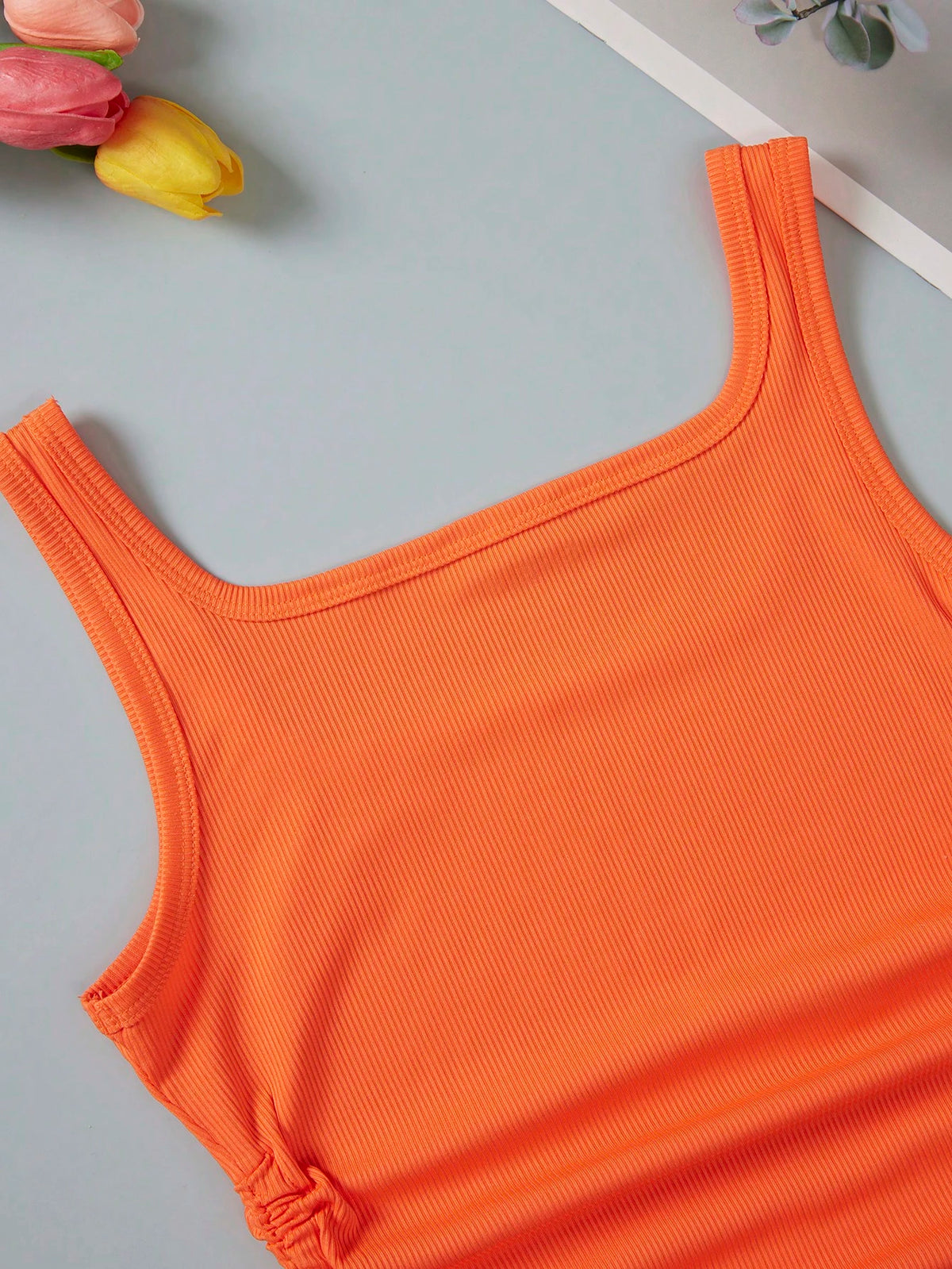 INAWLY Drawstring Side Crop Tank Top