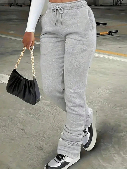 INAWLY Solva Drawstring Waist Slant Pocket Sweatpants Graduation,Back To School Outfits,Graduation,Teacher Outfits For Women,Back To School Fall Cloth For Women