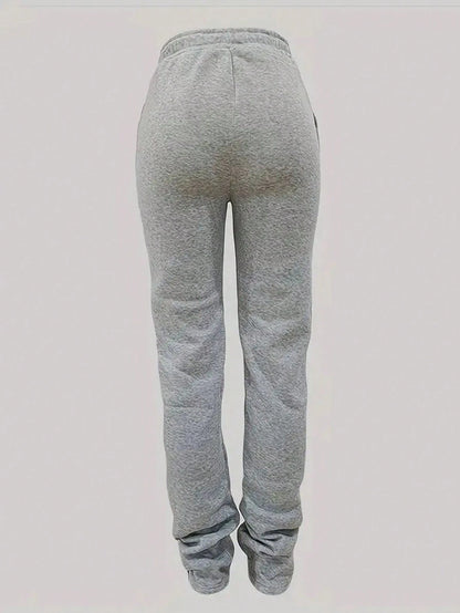 INAWLY Solva Drawstring Waist Slant Pocket Sweatpants Graduation,Back To School Outfits,Graduation,Teacher Outfits For Women,Back To School Fall Cloth For Women