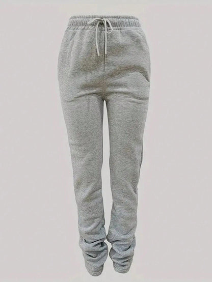 INAWLY Solva Drawstring Waist Slant Pocket Sweatpants Graduation,Back To School Outfits,Graduation,Teacher Outfits For Women,Back To School Fall Cloth For Women