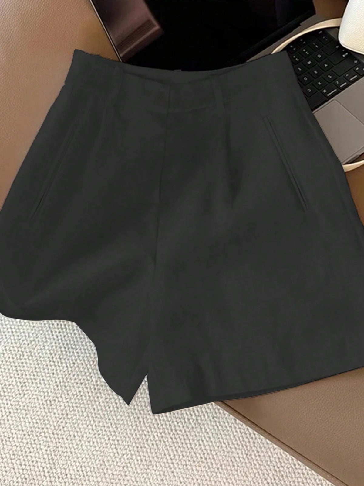 INAWLY White Loose High Waist Casual Shorts Women, Slimming Wide Leg Shorts