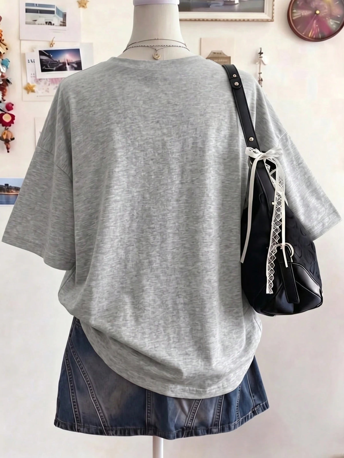 INAWLY Women's Casual Cute Cat Print Round Neck Short Sleeve T-Shirt, Summer