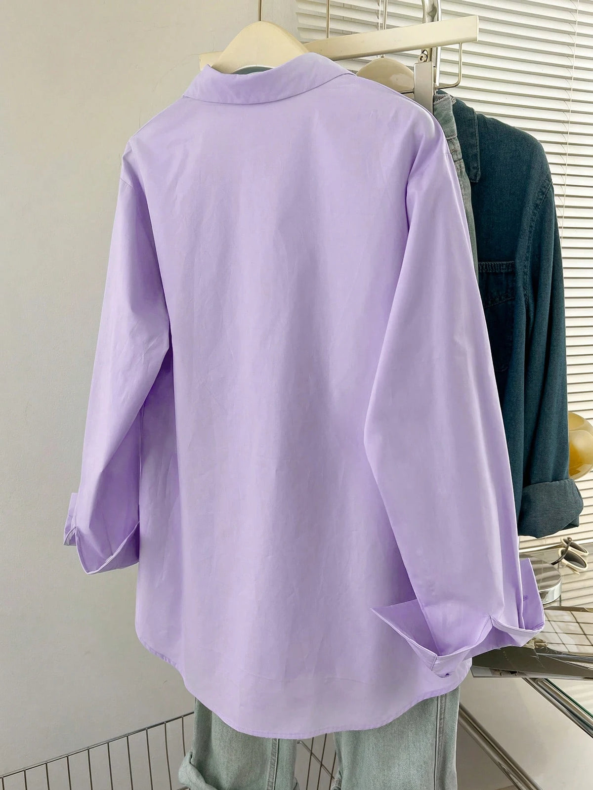 INAWLY Women's Casual Solid Color Long Sleeve Shirt Fall Cloth For Women