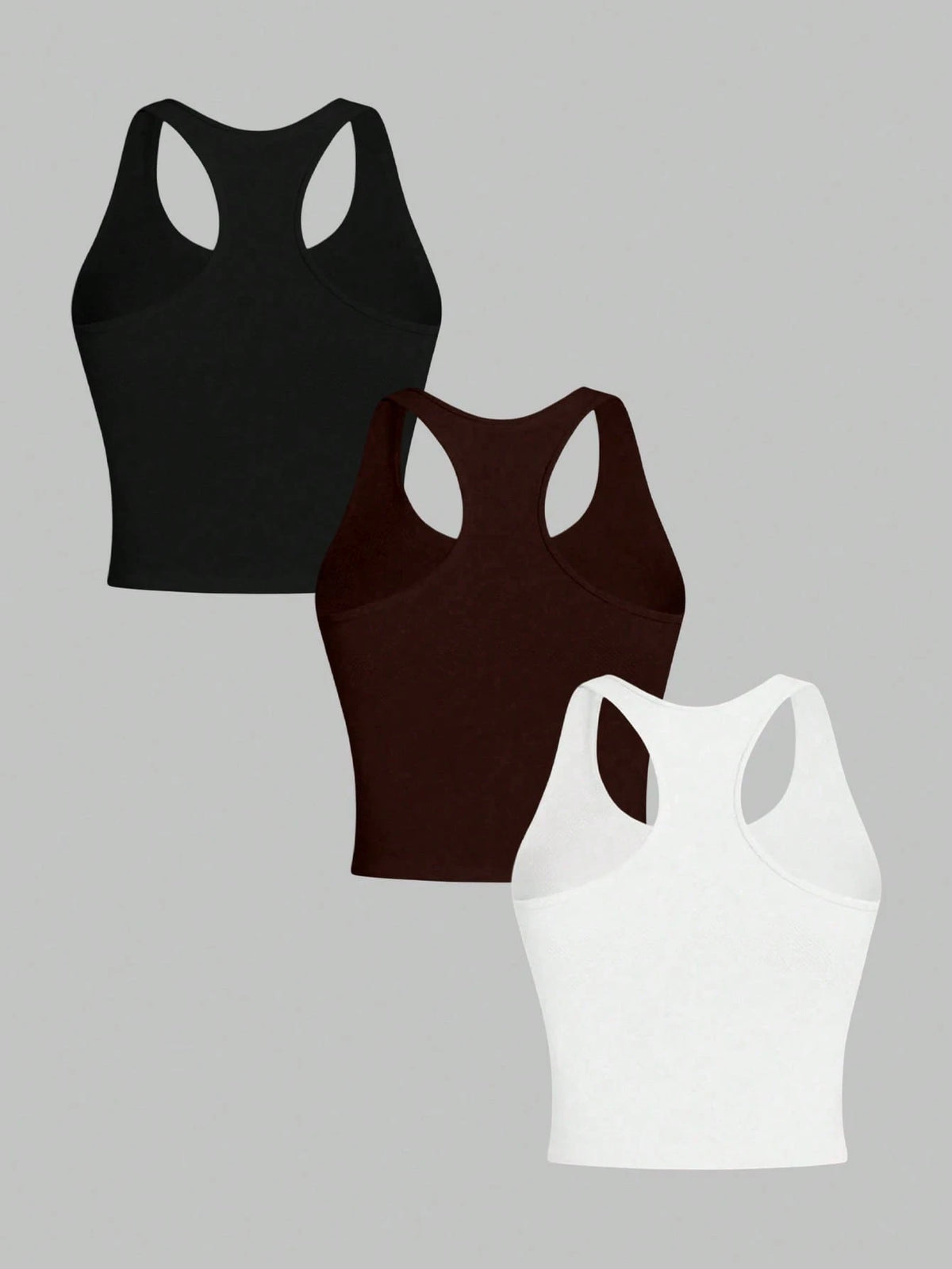INAWLY Women's Casual Solid Color Racerback Fitted Tank Top