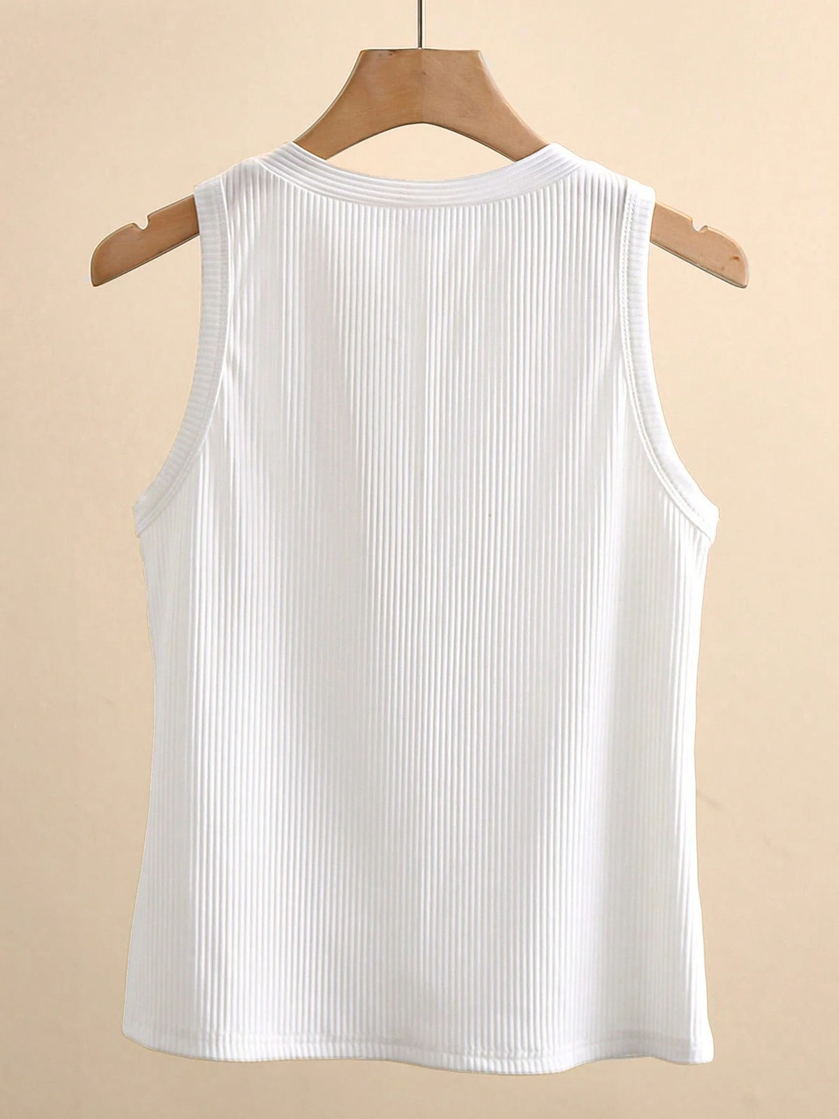 INAWLY Women's Casual V-Neck Button Decor Ribbed Tank Top, Summer