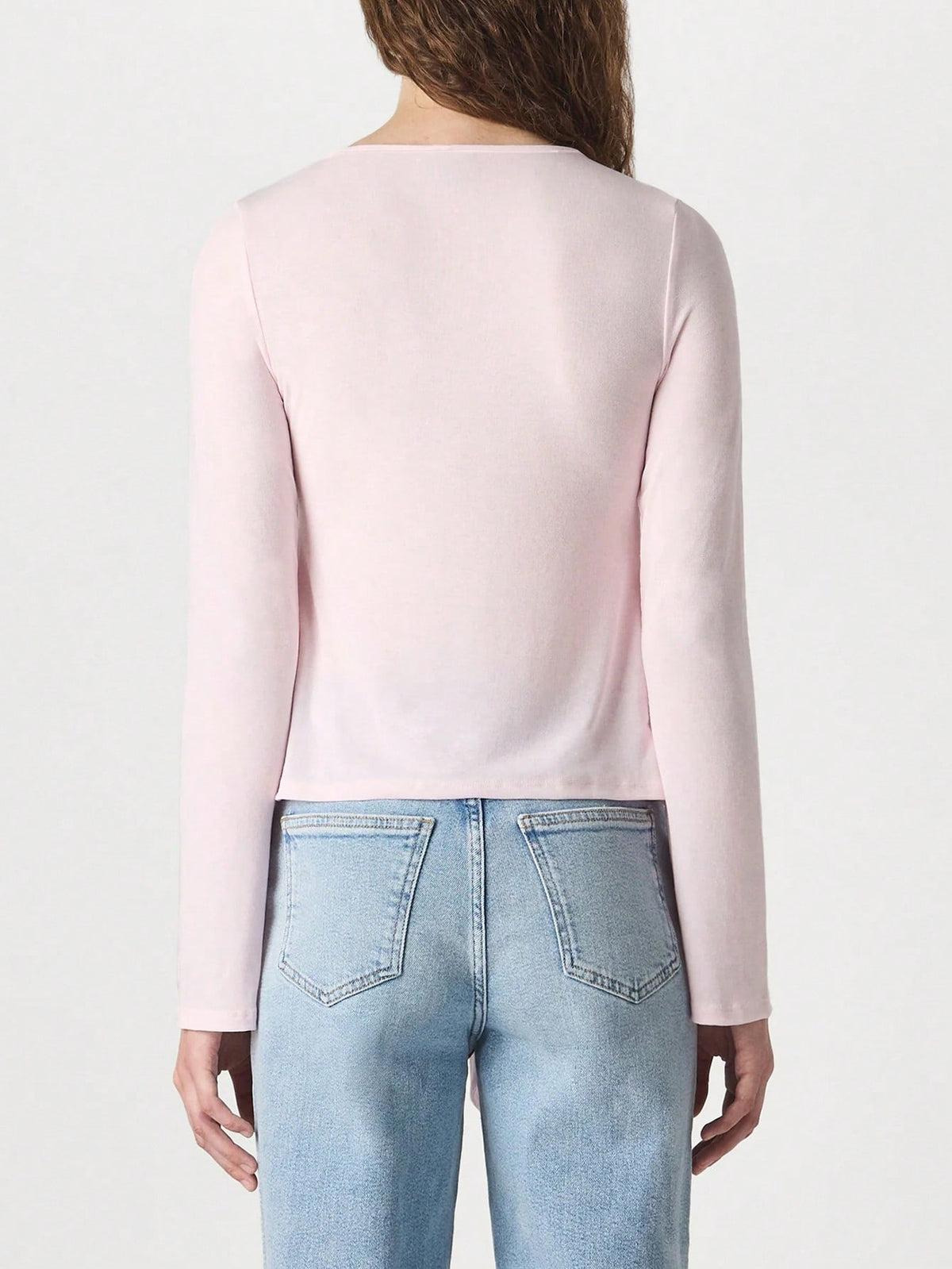 INAWLY Women's Solid Color Casual Long Sleeve T-Shirt Women Tops For Spring Fall