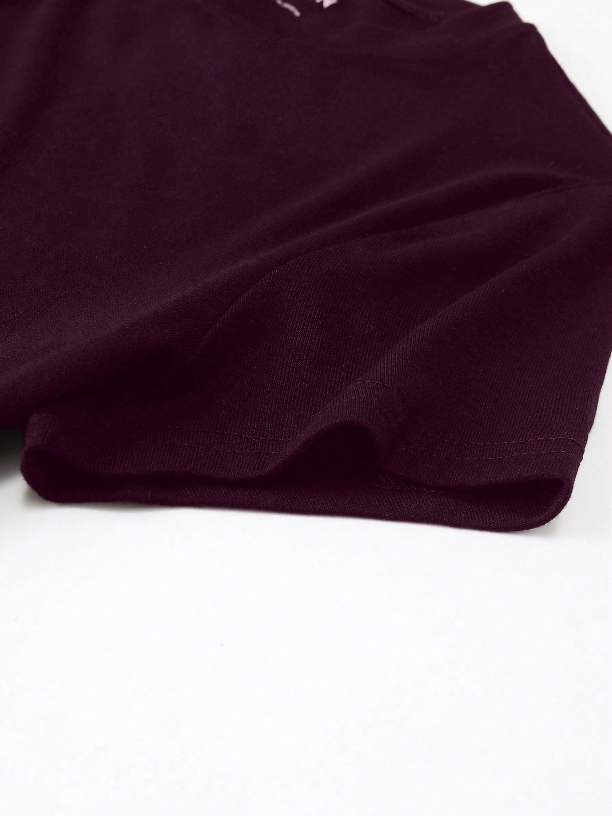 INAWLY Women's Solid Color Fitted Crew Neck T-Shirt, Deep Purple