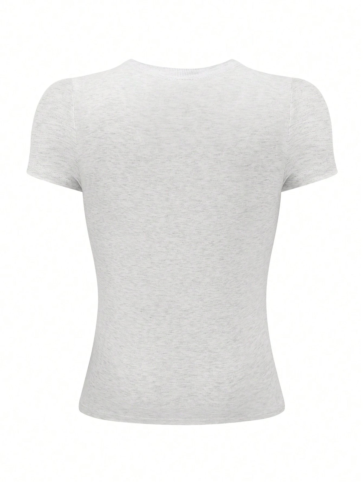 INAWLY Women's Solid Color Fitted Crew Neck T-Shirt, Deep Purple