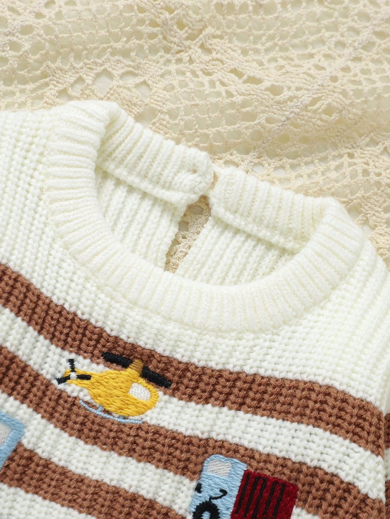 Infant Car Embroidered Romper,Striped Patchwork Baby Boy Cute Long Sleeve Knitted Jumpsuit,Newborn Sweater Overalls Green Autumn Family Matching