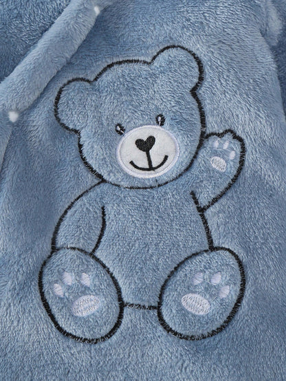 Infant/Toddler Boys' Minimalist Cute Bear Print Long Sleeve Hooded Jumpsuit Fall Winter