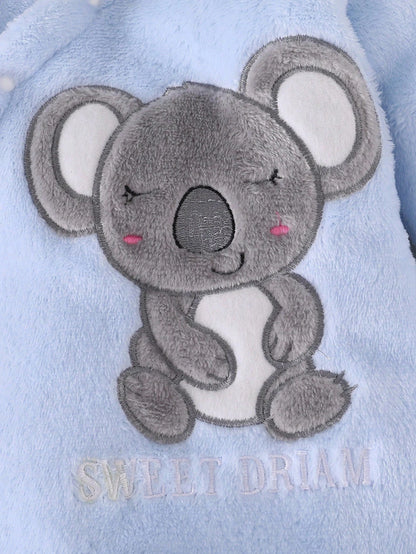Infant/Toddler Boys' Minimalist Cute Bear Print Long Sleeve Hooded Jumpsuit Fall Winter