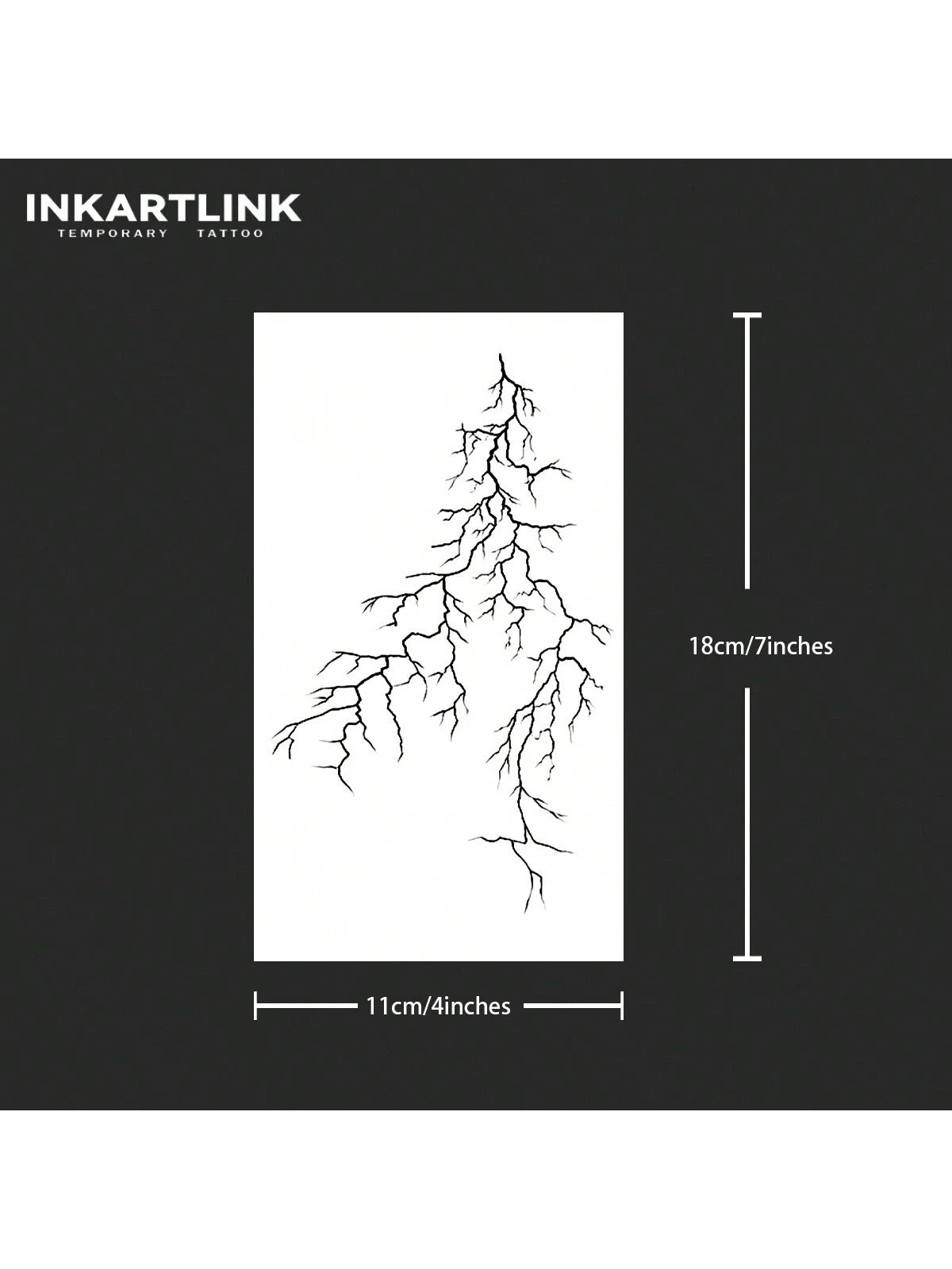 INKARTLINK Innovative Technology Tattoos- Semi-Permanent Tattoos, Black Vein, Lightning Temporary Tattoos, Waterproof, Authentic Tattoo Look, Botanical, Tattoo, Black Craftsmanship