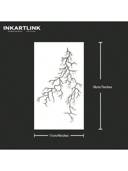 INKARTLINK Innovative Technology Tattoos- Semi-Permanent Tattoos, Black Vein, Lightning Temporary Tattoos, Waterproof, Authentic Tattoo Look, Botanical, Tattoo, Black Craftsmanship