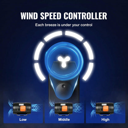 Inline Duct Fan, 8-Inch 750 CFM With Variable Speed Controller, Quiet AC-Motor Ventilation Exhaust Fan For Cooling Booster, Grow Tents, Hydroponics