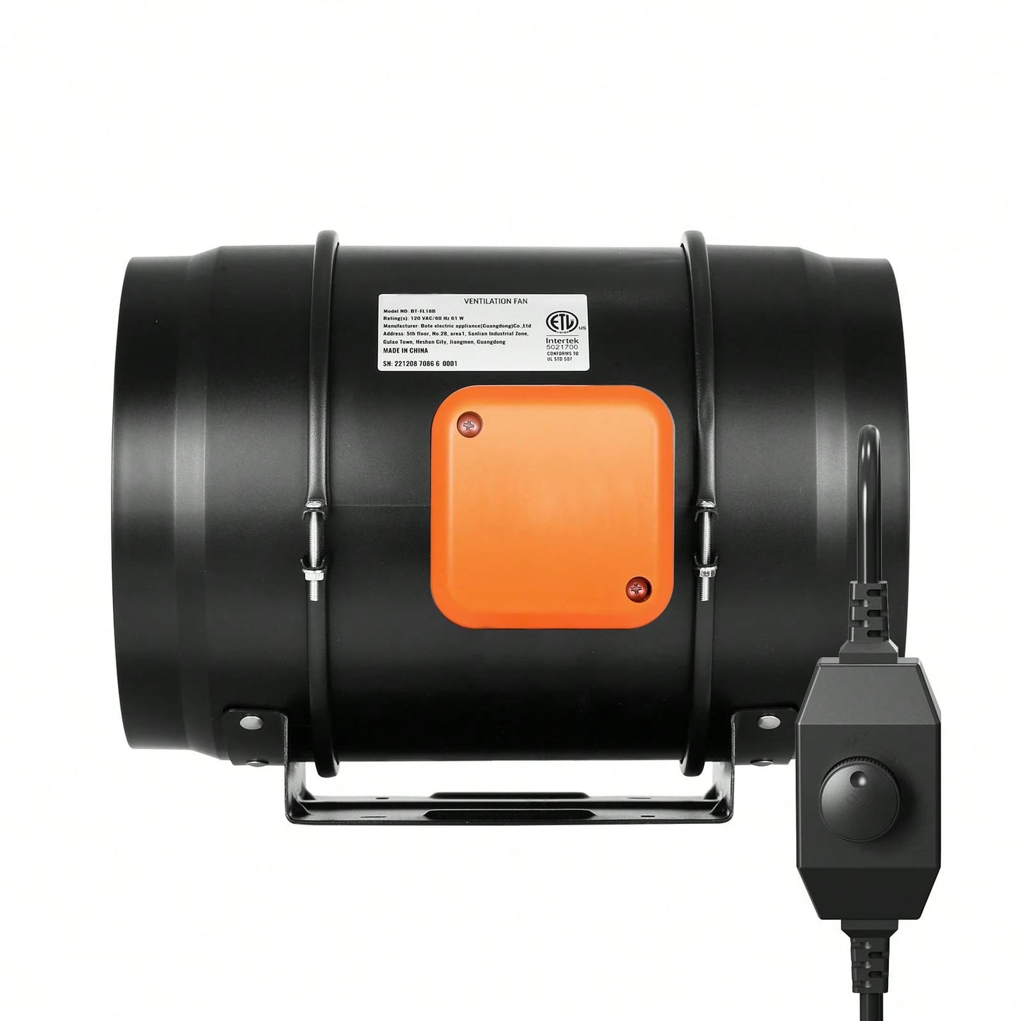 Inline Duct Fan, 8-Inch 750 CFM With Variable Speed Controller, Quiet AC-Motor Ventilation Exhaust Fan For Cooling Booster, Grow Tents, Hydroponics
