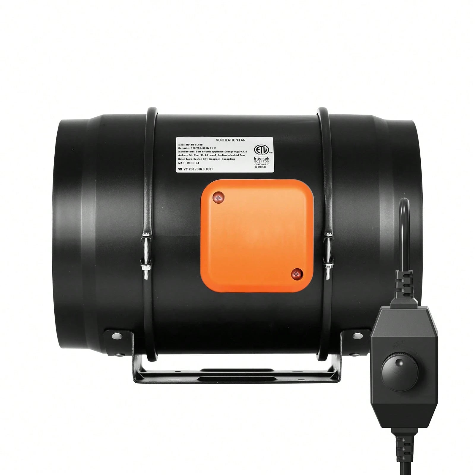 Inline Duct Fan, 8-Inch 750 CFM With Variable Speed Controller, Quiet AC-Motor Ventilation Exhaust Fan For Cooling Booster, Grow Tents, Hydroponics