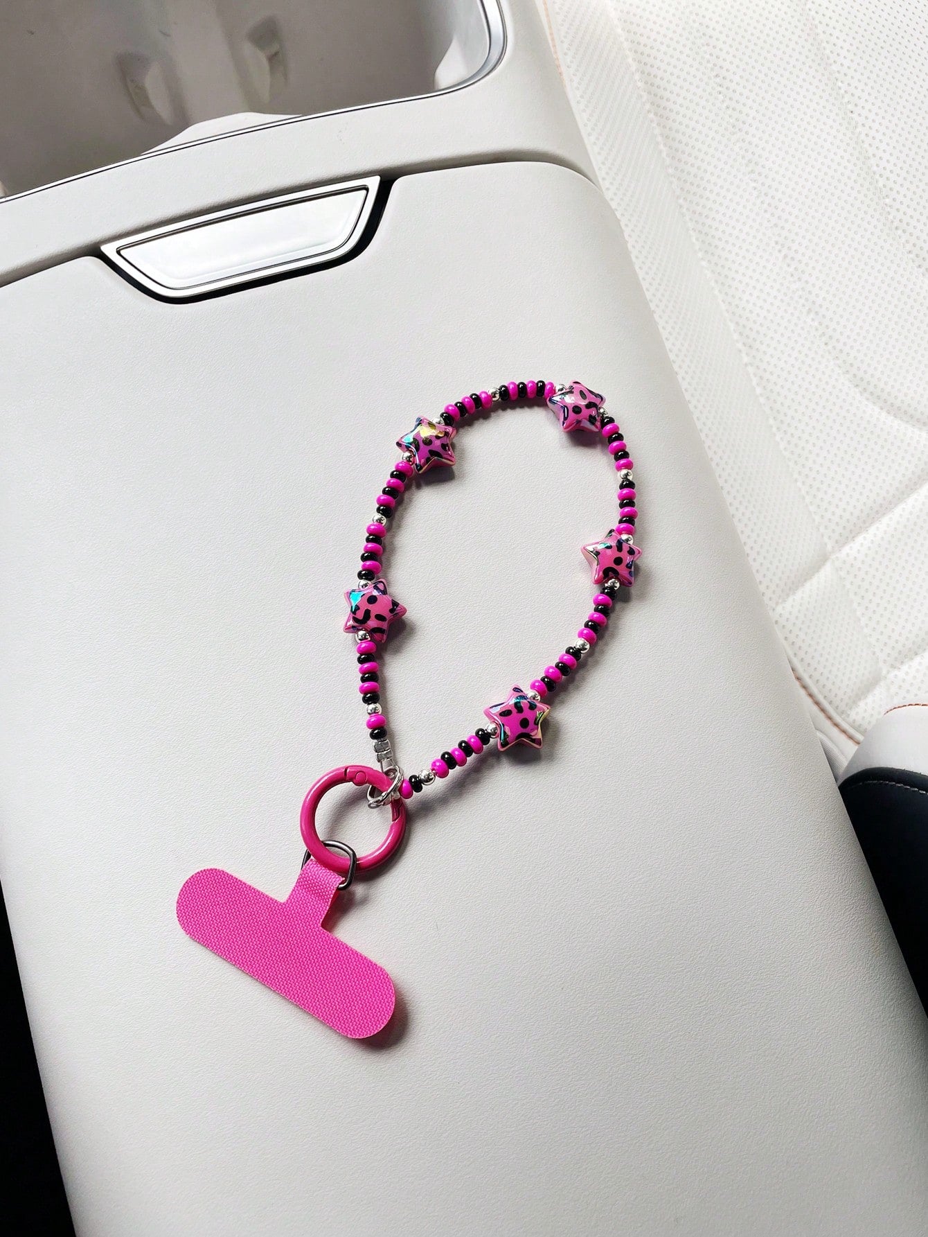Innovative Laser Leopard Print Star Keychain, Car Key Ring Pendant, Car Lock Key Ring, Car Remote Control Decorative Pendant, Phone Chain, Bag Matching Decorative Pendant, Comes With Horseshoe Buckle