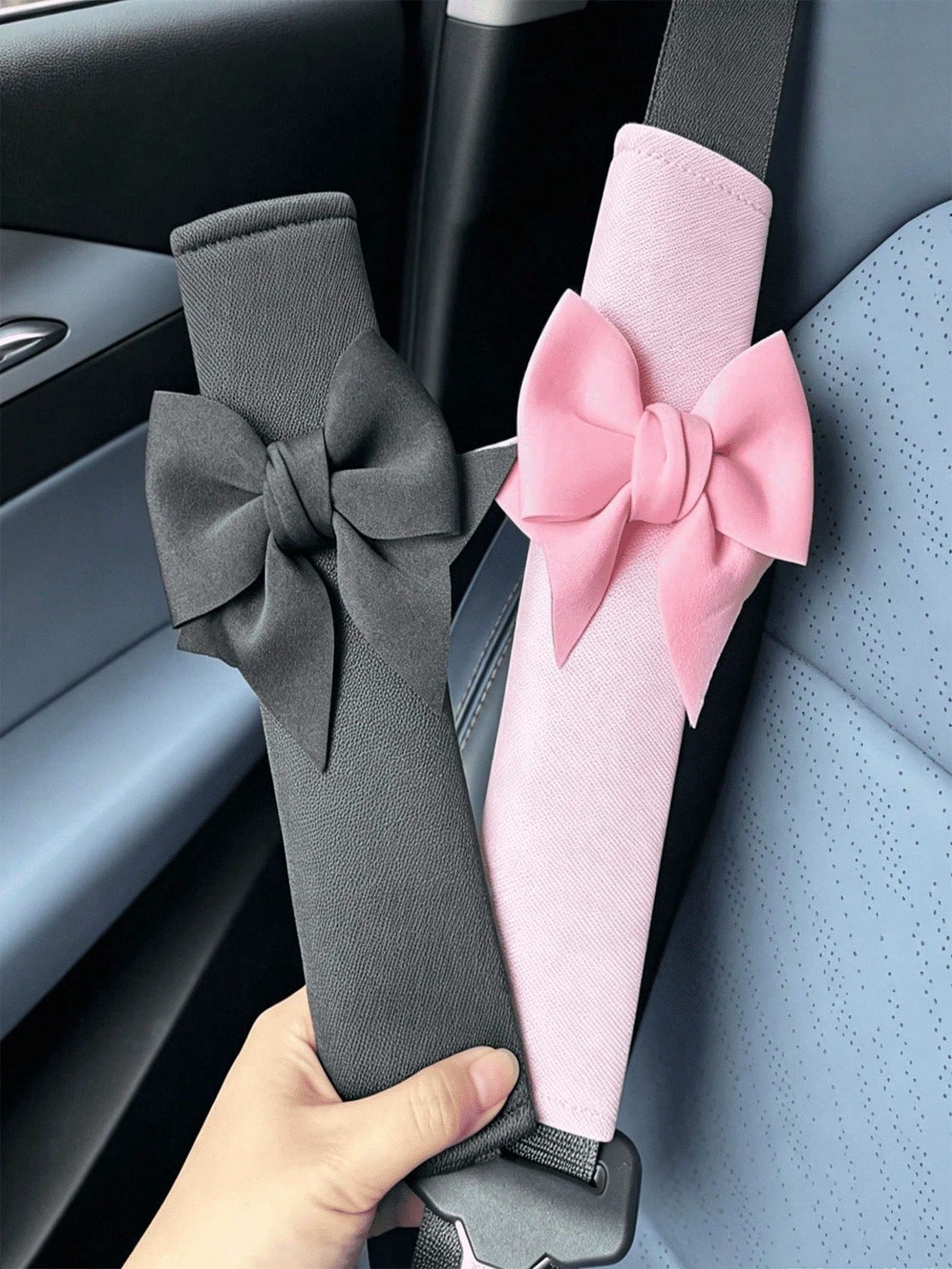 Ins Style Bow Knot Car Seat Belt Shoulder Pad, Cute Women's Car Seat Belt Protector, Interior Decoration, Soft Anti-Friction Shoulder