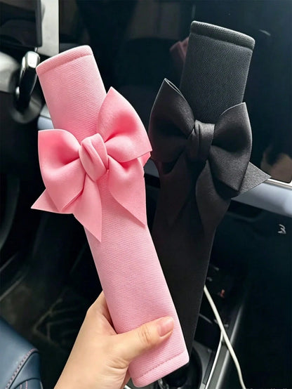 Ins Style Bow Knot Car Seat Belt Shoulder Pad, Cute Women's Car Seat Belt Protector, Interior Decoration, Soft Anti-Friction Shoulder