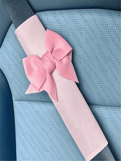 Ins Style Bow Knot Car Seat Belt Shoulder Pad, Cute Women's Car Seat Belt Protector, Interior Decoration, Soft Anti-Friction Shoulder