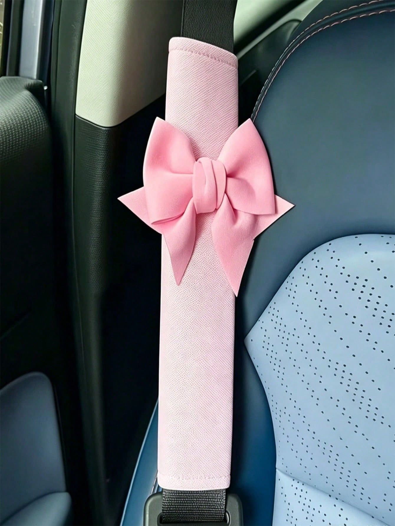 Ins Style Bow Knot Car Seat Belt Shoulder Pad, Cute Women's Car Seat Belt Protector, Interior Decoration, Soft Anti-Friction Shoulder